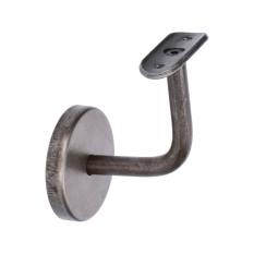 Držák madla na zeď s krytkou kotevní desky (pevný, na trubku ø 42,4mm), odsazení 73 mm, ocel bez povrchové úpravy