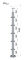 Nerezový sloup, vrchní kotvení, 5 řadový, rohový: 90°, vrch pevný (ø42,4x2 mm), broušená nerez K320 / AISI304