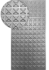 Plech pozinkovaný, 2000x1000x1,2mm – kříž, 3D vzor