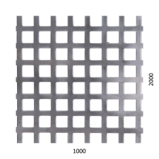 Děrovaný plech Fe, otvor:10x10mm, rozteč:15mm,1000x2000x1mm
