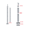 Nerezový sloup, vrchní kotvení, 4 děrový průchodný, vrch nastavitelný (ø 42,4x2 mm), broušená nerez K320 / AISI304