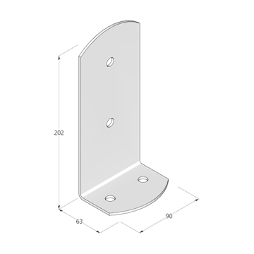 Pätka stĺpika 90x63x200mm, 3mm pozink