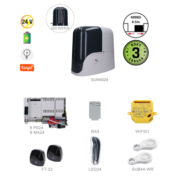 900KSUN5024ER + WIFI pro posuvnou bránu do 500kg