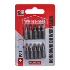 10 dílny blister bitů PZ1, délka 25mm