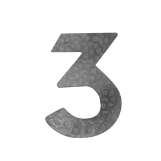 Číslo domovní 3, 120x80x3mm zdobené, bez povrchové úpravy
