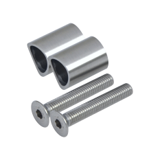 Přechod na vymezení vzdálenosti mezi sloupem ø 33,7 mm a kotevní deskou, ø 20x2,0 mm /L:25 mm, vnitřní šroub: M8x50 mm, broušená nerez K320 / AISI304, bal: 2ks