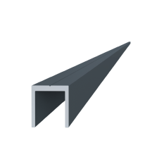 U profil 20.5x22mm, L-6000mm, prášková struktura RAL7016