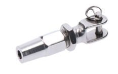 Úchyt pro nerezové lanko 5 mm, broušená nerez K320 / AISI304