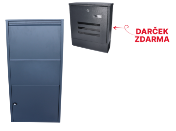 Box na balíky (440x420x880mm) s přepadovou lištou na ochranu balíků, tloušťka 0.8mm), Max. velikost balíku: 360x170x260mm, barva: RAL 7016 (antracit)