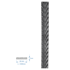 Madlovina vzorovaná 32 x 5 mm, 3000 mm, cena je uvedená za 3 m kus
