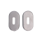 Ovální rozeta na cylindrickou vložku (62x32mm), bal.: 1 pár, broušená nerez K320 /AISI304, spodní část nerez