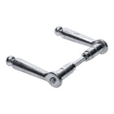 Klika 130x60mm, průměr osazení na štítek ø 18mm, bílý zinek, pár