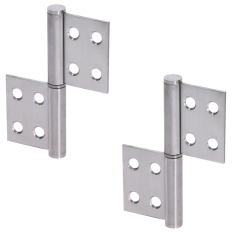 Nerezové panty 2ks, 100x75x2.5mm,max. nosnost: 70 kg, broušená nerez K320 /AISI304