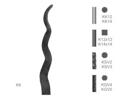 Tyč s kovanou špicí typu K6