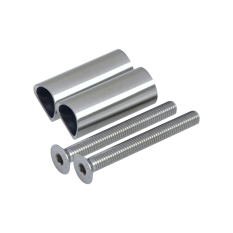 Přechod na vymezení vzdálenosti mezi sloupem ø 33,7 mm a kotevní deskou, ø 20x2,0 mm /L:45 mm, vnitřní šroub: M8x70 mm, broušená nerez K320 / AISI304, bal: 2ks