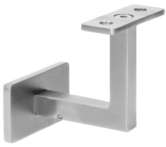 Držák madla na stěnu pevný, se závitem M8, (plochý, L: 70x70 mm, kotevní deska: 70x40 mm), broušená nerez K320 /AISI304