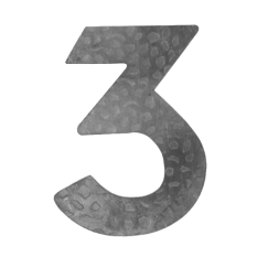 Číslo domovní 3, 170x90mm zdobené, bez povrchové úpravy