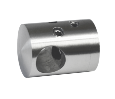 Držák tyče ø 14 mm spojovací, přechodný, plochý (30x22 mm), broušená nerez K320 / AISI304