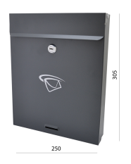 Poštovní schránka (250x305x60mm), max. formát listu: A4, grafitová