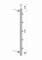 Nerezový sloup na francouzsky balkón, boční kotvení, 5 řadový průchozí, vnější, vrch pevný, (ø 42.4x2 mm), broušená nerez K320 /AISI304