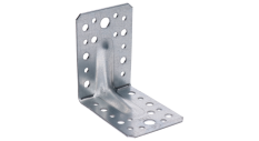 úhelník s prolisem 90x90x65mm, 2,0mm, pozink, díry průměr 5mm-16ks, 7mm-12ks, 11mm-2ks
