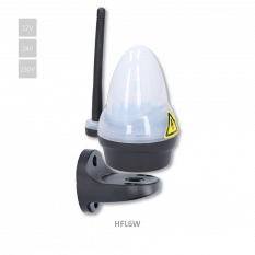 Bílý výstražný LED maják s anténou, 12/24/230 V, AC/DC, držák pro boční úchyt, rozměr ø76 x 125, svítivost 739 lux (nevhodný k řídicí jednotce CT-102)