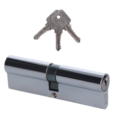 Cylindrická vložka EURO 50/50mm, niklová, 3 klíče, šroub M5x65mm