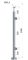 Nerezový sloup, vrchní kotvení, výplň: sklo, pravý, vrch pevný, (ø 42.4x2mm), broušená nerez K320 /AISI304