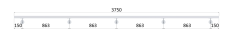 Madlo 40x40mm, L-3750mm, broušená nerez AISI304