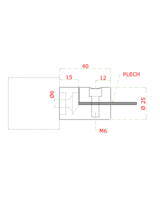 Svorka plechové výplně 1,5-2,5mm plochá (ø 25 mm), broušená nerez K320 /Svorka plechové výplně 1,5-2,5 mm plochá (ø 25 mm), broušená nerez K320 / AISI304