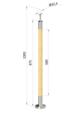 Dřevěný sloup, vrchní kotvení, bez výplně