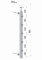 Nerezový sloup na francouzský balkón, boční kotvení, 5 řadový, průchozí, vrch pevný, (40x40x2.0 mm), broušená nerez K320 /AISI304