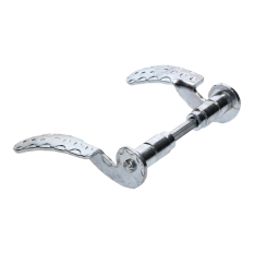 Klika 144x55mm, průměr osazení na štítek ø 17,5mm, bílý zinek, pár