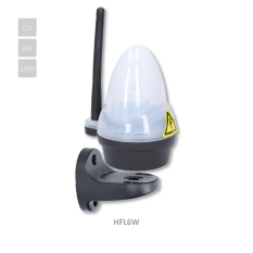 Bílý výstražný LED maják s anténou, 12/24/230 V, AC/DC, držák pro boční úchyt, rozměr ø76 x 125, svítivost 739 lux (nevhodný k řídicí jednotce CT-102)