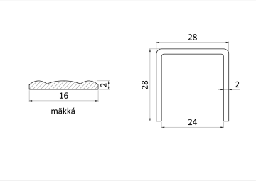 Spona 6 + 12 + 6 x 1,5 mm