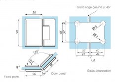 GX990.3PC - Závěs pro sklo 135°