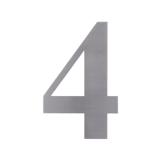 Číslo domovní 4, (127x1.5mm), s 3M páskou, broušená nerez K320/AISI 304