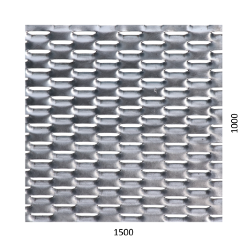 Tahokov Fe, oko: 47x18mm, můstek: 8mm (1500x1000x1,5mm), orientace oka: rozměr oka 47mm je rovnoběžný s rozměrem desky 1500mm.