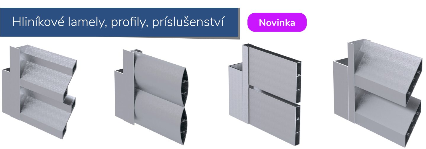 Hliníkové lamely, profily, příslušenství
