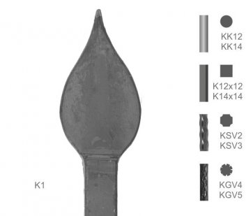 Tyč s kovanou špicí typu K1