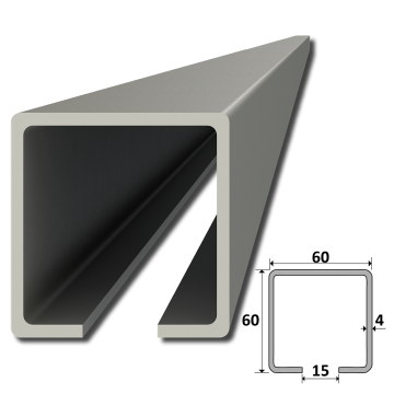 C profil 60x60x4mm pozinkovaný, dĺžka 1m - Délka: 1m