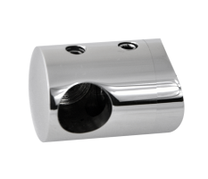 Držák tyče ø 12 mm (koncový-levý) na trubku ø 42,4 mm (30x22 mm), leštěná nerez /AISI304