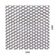 Tahokov Fe kosočtverečné oko: 22x12mm, mústek: 2mm (1000x2000x1,5mm)