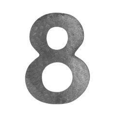Číslo domovní 8, 170x90mm zdobené, bez povrchové úpravy