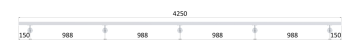 Madlo 4250mm (set:5ks úchyt, madlo 40x40mm s ukončením), brúsená nerez K320 /AISI304