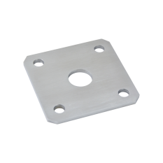 Kotevní deska navařovací k nastavitelným pantům (100x100x5 mm), otvor ø 25 mm, broušená nerez / AISI304