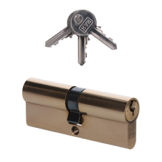 Cylindrická vložka EURO 40/40mm, mosazná, 3 klíče, šroub M5x65mm