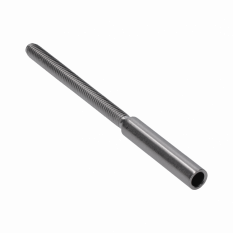 Úchyt (lepicí) pro nerezové lanko ø5 mm s vnějším závitem M6 x 60 mm, (ø 8 mm / L: 100 mm), broušená nerez K320 / AISI316, použít lepidlo MD-GEL454/20