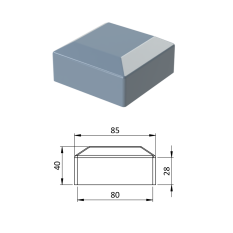 Vonkajšia krytka 80 x 80 mm, plastová PE