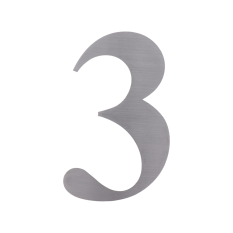 Číslo domovní 3, (127x1.5mm), s 3M páskou, broušená nerez K320/AISI 304